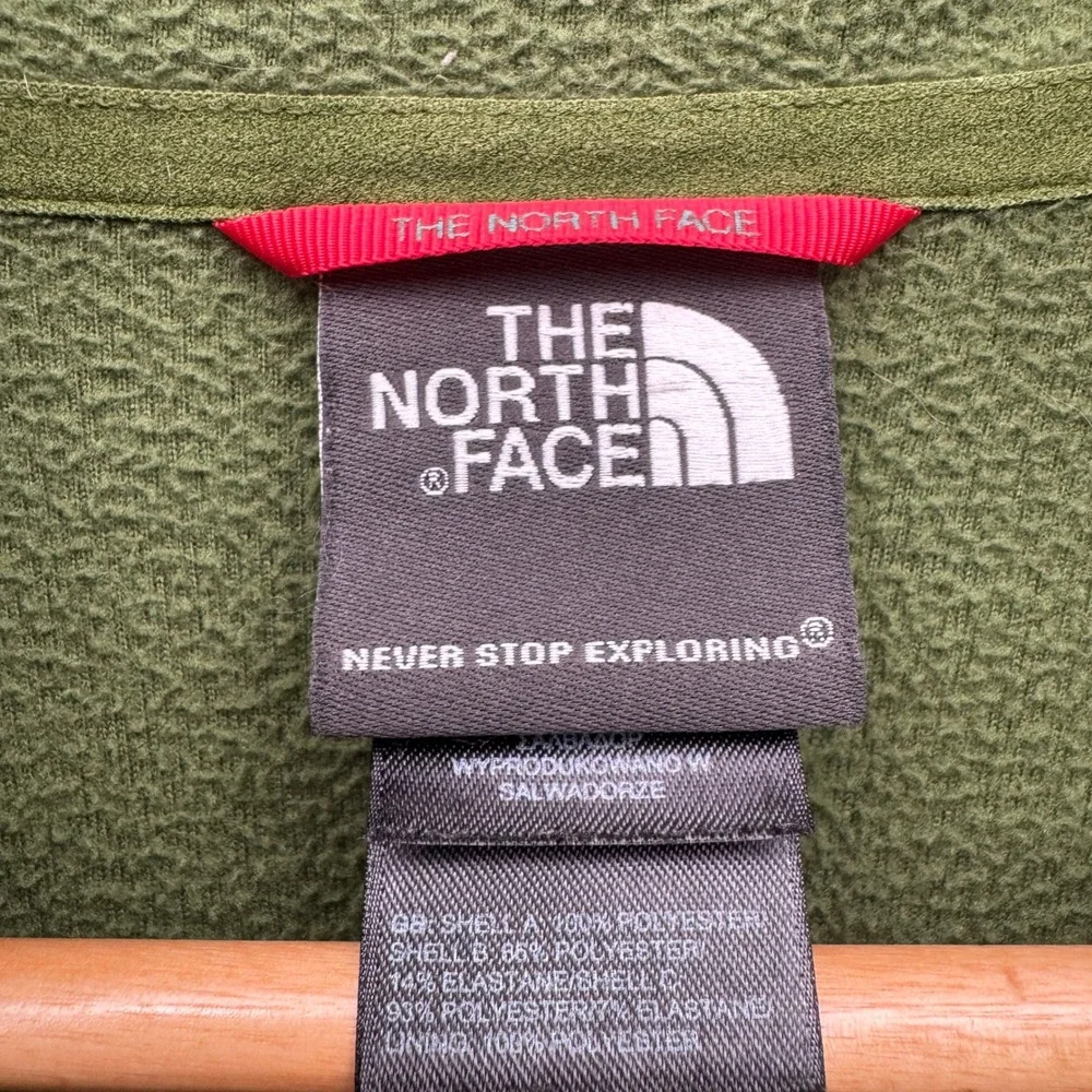 The North Face FlashDry Full Zip Jacket Mens XL‎ Green Brown Outdoor Fleece